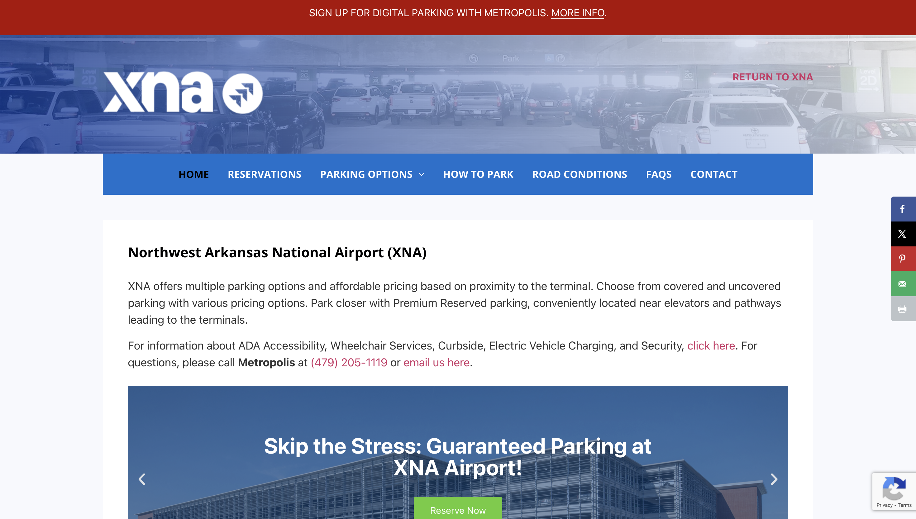 XNA Airport Parking